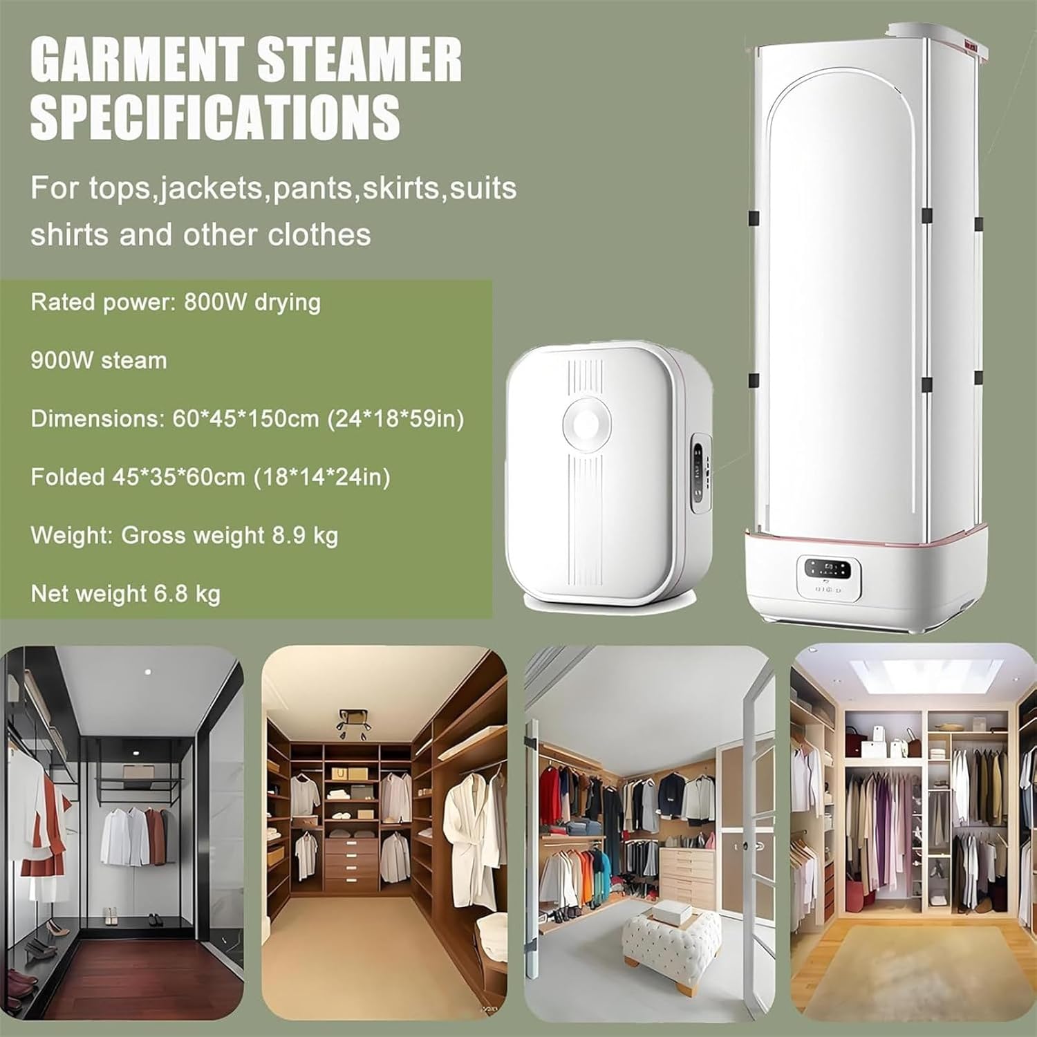 2-in-1 Automatic Ironing Machine, 900W Portable Clothes Dryer, Foldable Electric Clothes Drying Rack with Remote Control for Fast & Efficient Fabric Care, Quick-Drying Steam