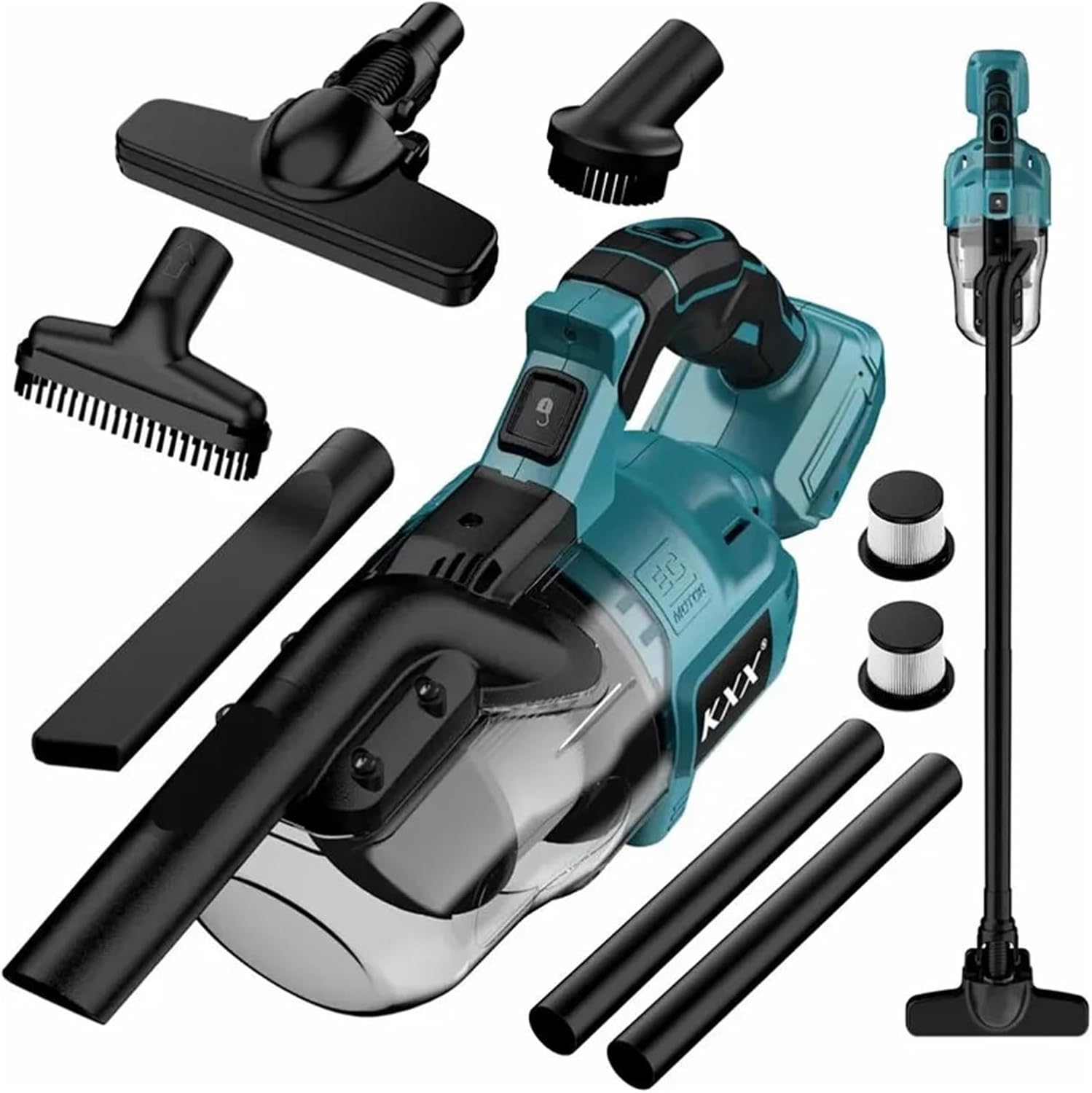 Handheld Cordless Vacuum Electric Power Cleaner For With 6pcs Tubes & 2pcs Filter