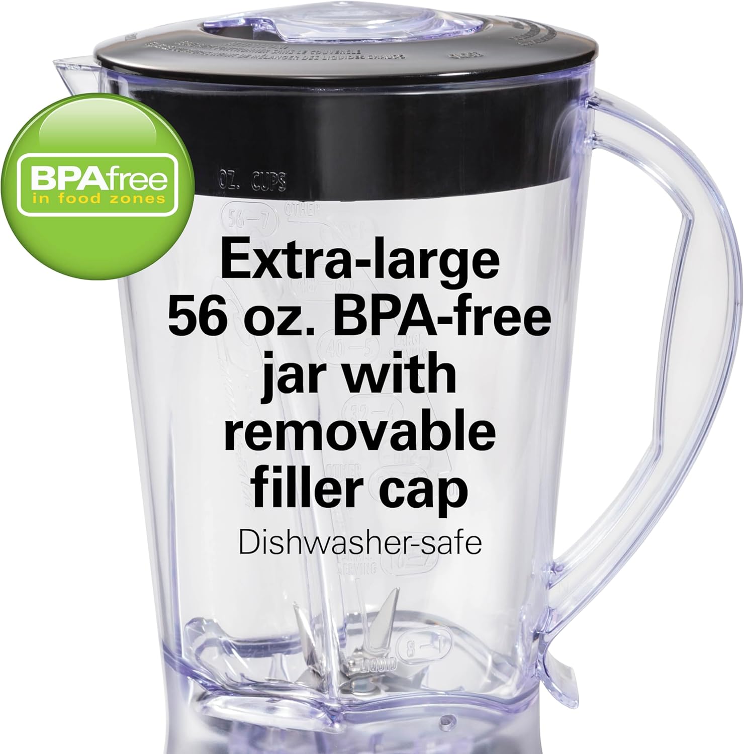 Hamilton Beach 56 Ounce 650W 10 Speed & Pulse Countertop Smoothie Blender, Black