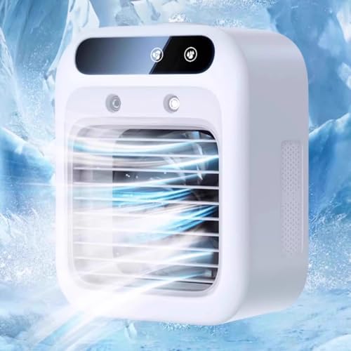 Mini Portable Air Conditioner for Bedroom with Water Tank Desk Air Conditioner for Office Quiet Small Cooling Fan for Room Garage Patio Camping