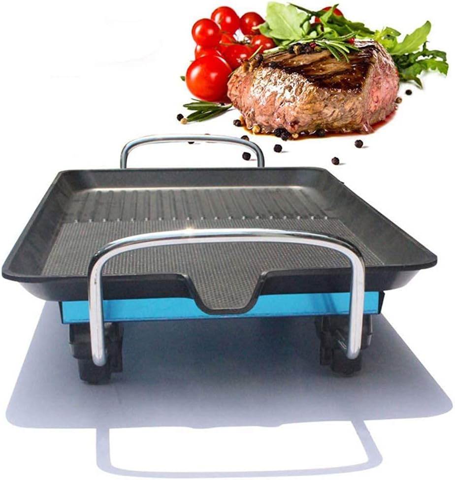 Barbecue Grill Smokeless Teppan Grill Table Grill Electric Grill, Japanese Grill, Table Grill, Grease Tray, Grill Plate Table Grill with Honeycomb Strip Grill Zone, Non-s