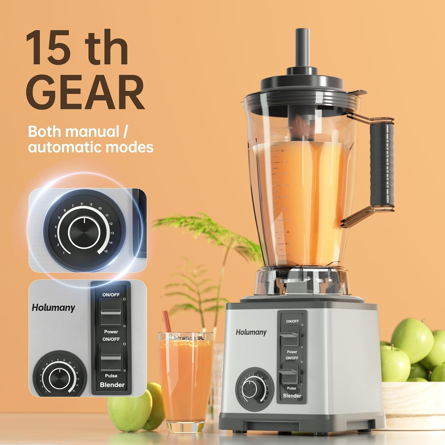 Blenders for Kitchen, 1200W Countertop Blender with 100oz Pitcher for Smoothies/Shakes, Blender and Food Processor Combo with, 3-Cup Vegetable Chopper and Grinding Cup
