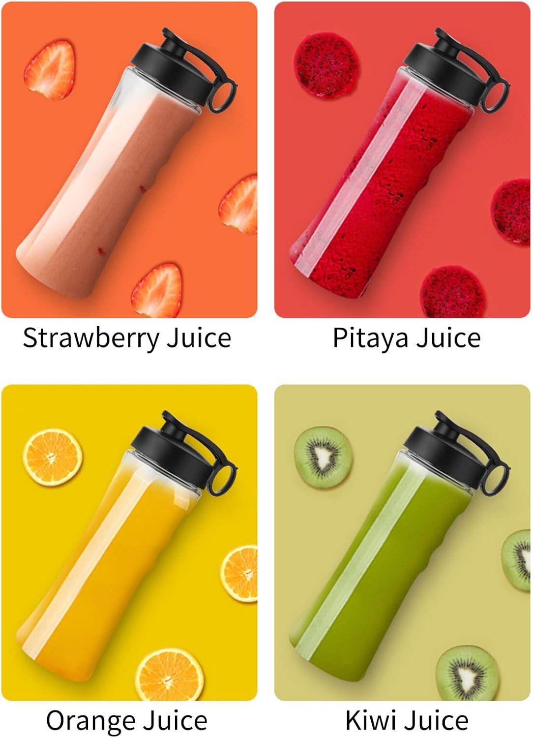 Blender, 350W Electric Fruit Mixer with Lids, Multifunctional Food Processing Blender Low Noise Countertop Blender for Home, Fruits, Vegetables(Three Cup)