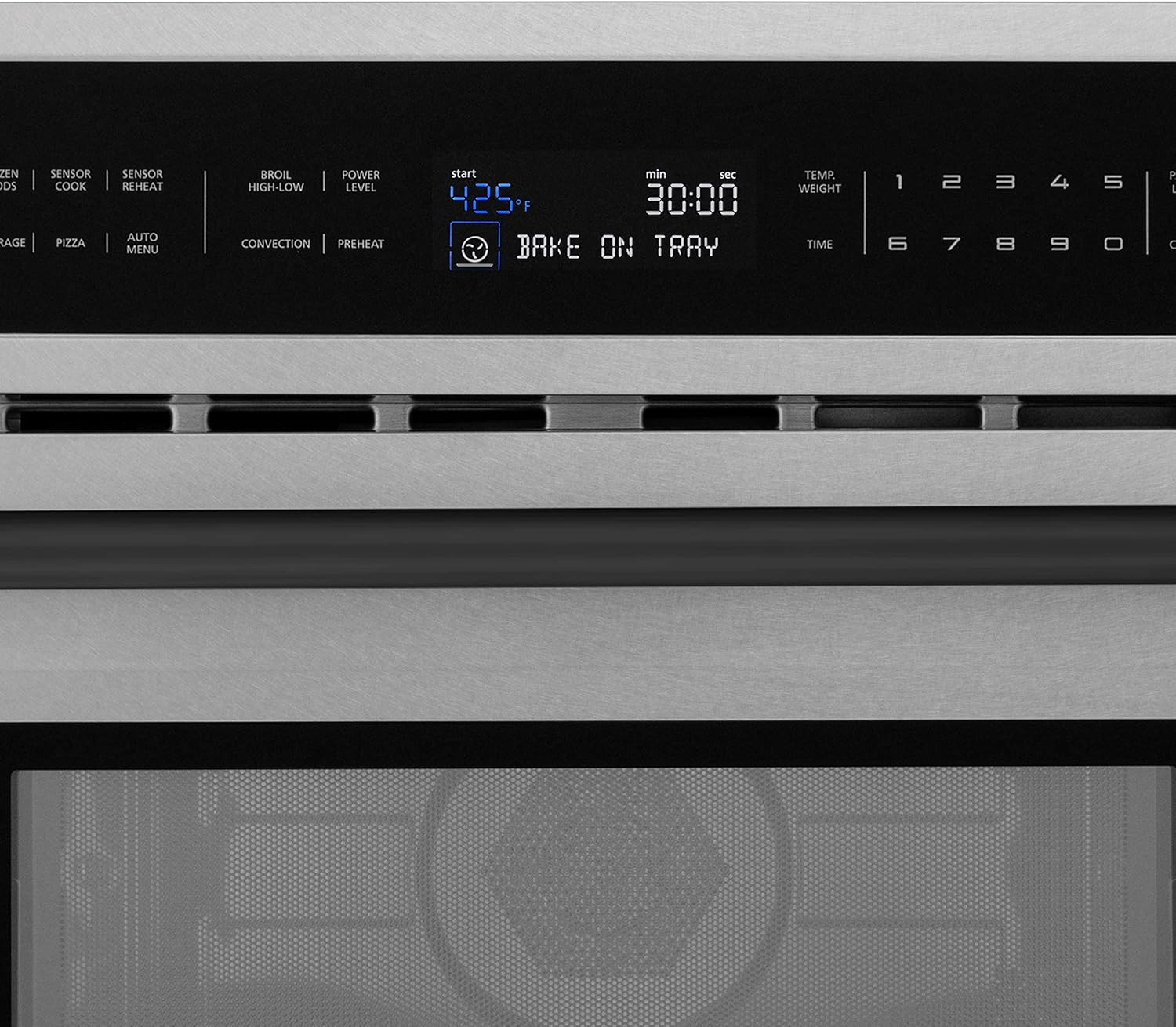 ZLINE Autograph Edition 30 in. 1.6 cu ft. Built-in Convection Microwave Oven in Satin Stainless Steel and Matte Black Accents (MWOZ-30-SS-MB)