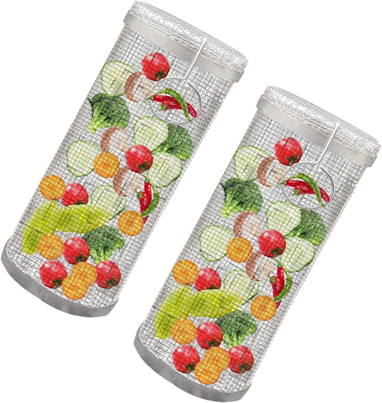 Portable Outdoor Camping Barbecue Rack for Vegetables,30 X 10 X 10 Cm Beef, Chicken Wings, Versatile Round Grill Cooking Accessories,2PCS