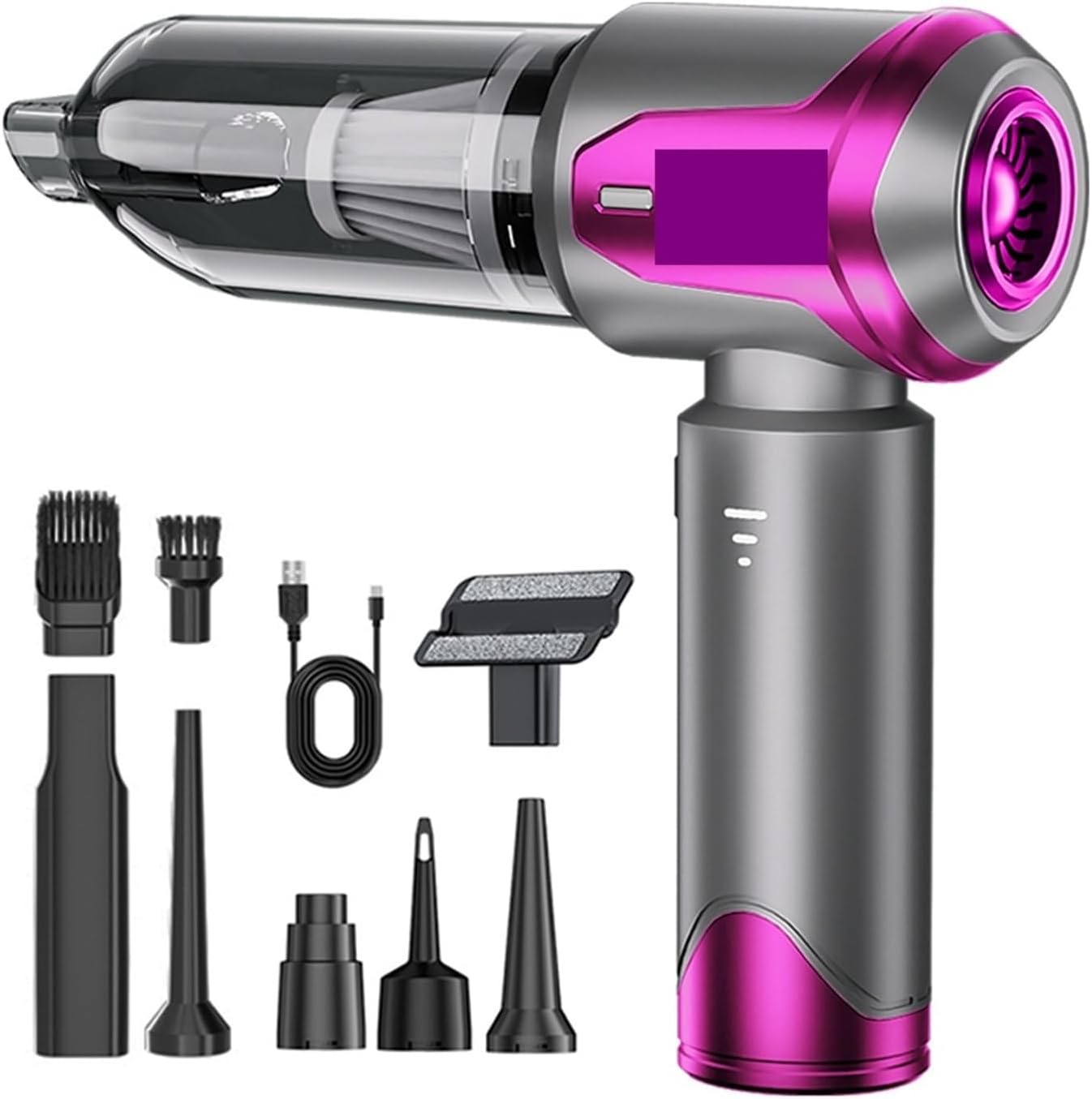 Powerful Cordless Handheld Vacuum Cleaner 30000Pa - 4 in 1 Portable Car & Home Vacuum with Brushless Motor for Pet Hair, Keyboard, and More(Rosy)