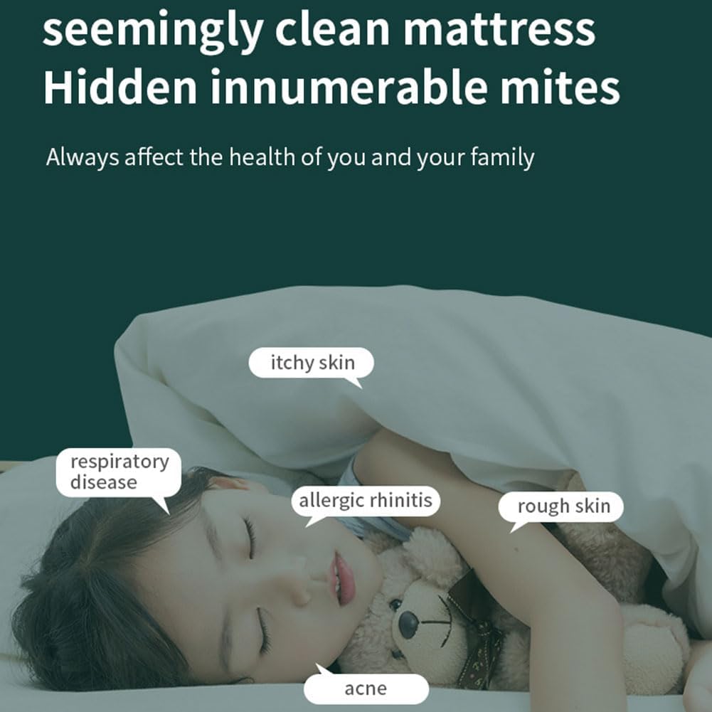 350W Powerful Suction Handheld Vacuum Cleaner Portable Bed Vacuum Cleaner, Cordless Vacuum Cleaner for Car Seat Crevices Pillows,Bedding, Sofa, Other Fabric Surfaces (White)