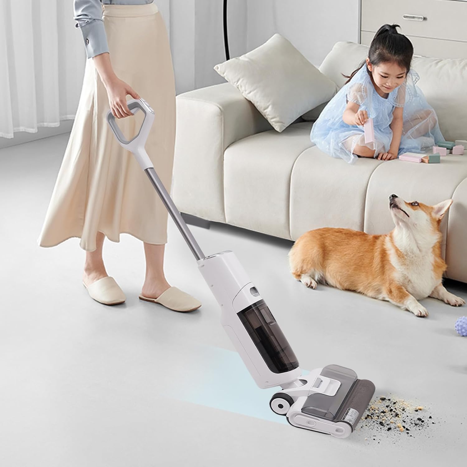 Complete Smart Wet Dry Vacuum,Cordless Floor Cleaner,Lightweight Cleaning Vacuum Mop for Hard Floors&Area Rugs