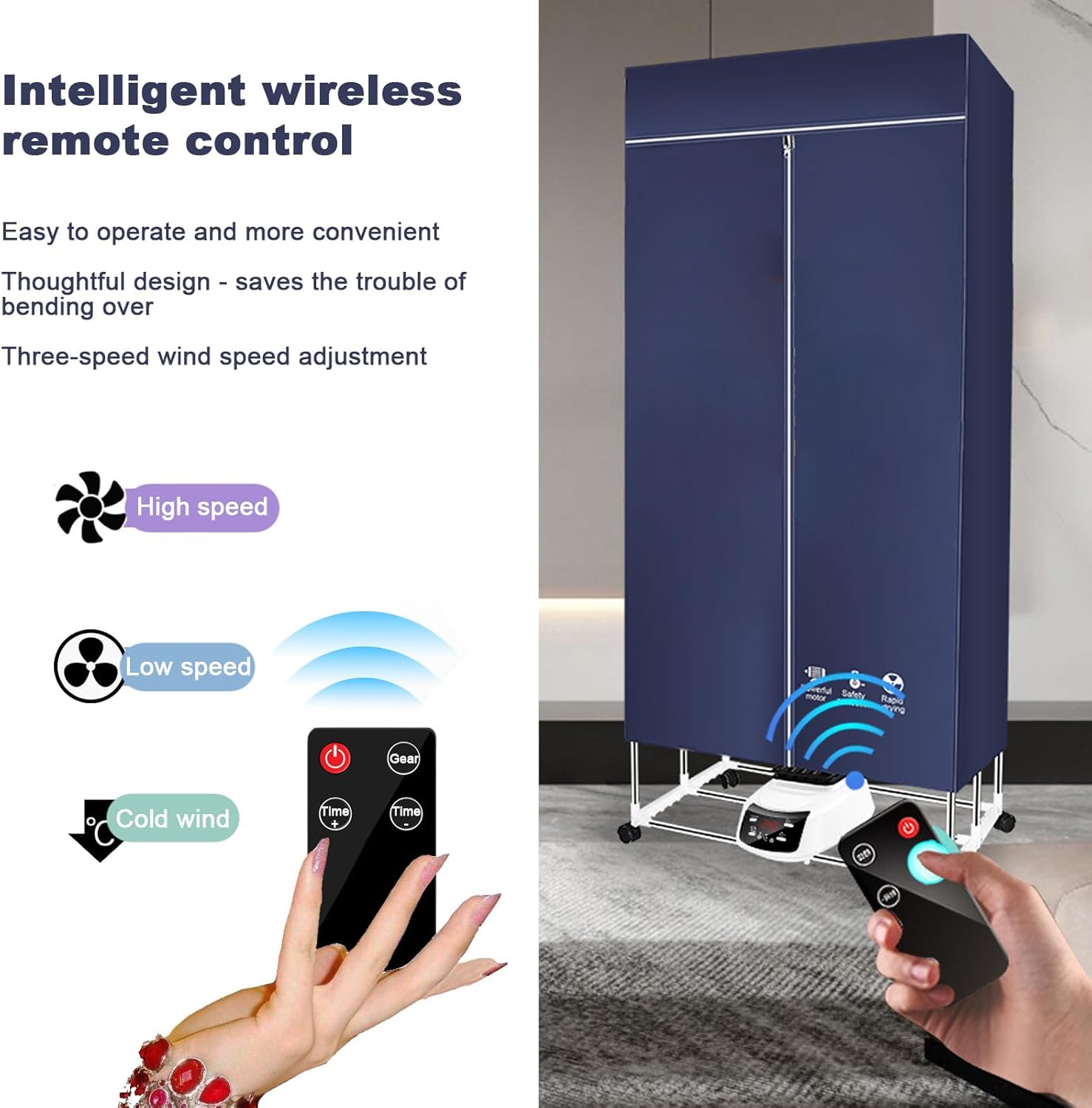 Electric Portable Clothes Dryer,2000W Large Capacity 1/2-Tier Heated Clothes Airer with Cover,Foldable with Overheat Protection,Electric Clothes Drying for Apartments,Families,Dormitories Style-5