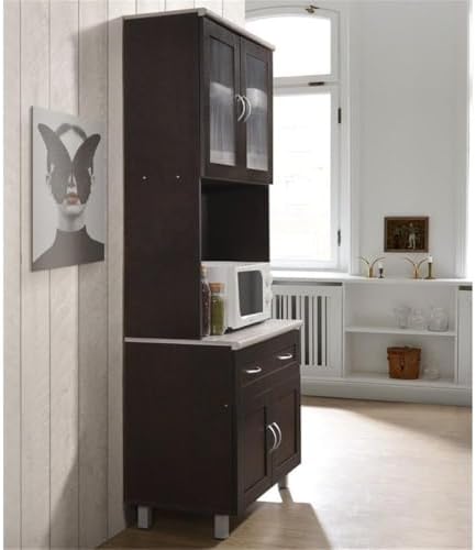 HODEDAH IMPORT Kitchen Cabinet, Chocolate