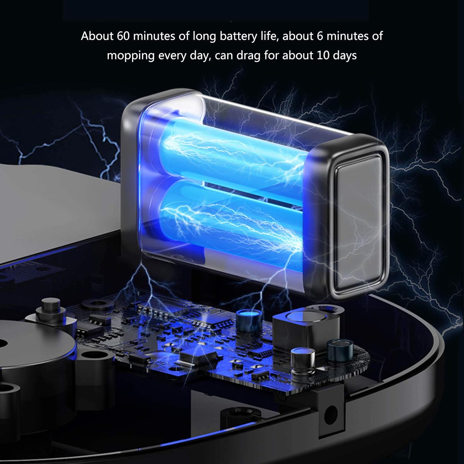 Household Electric Mop Cordless Cleaning Mop Tile Cleaner and Hardwood Floor Cleaner Household Multi-Function Steam Cleaner with LED Light to Illuminate Dark Corners White