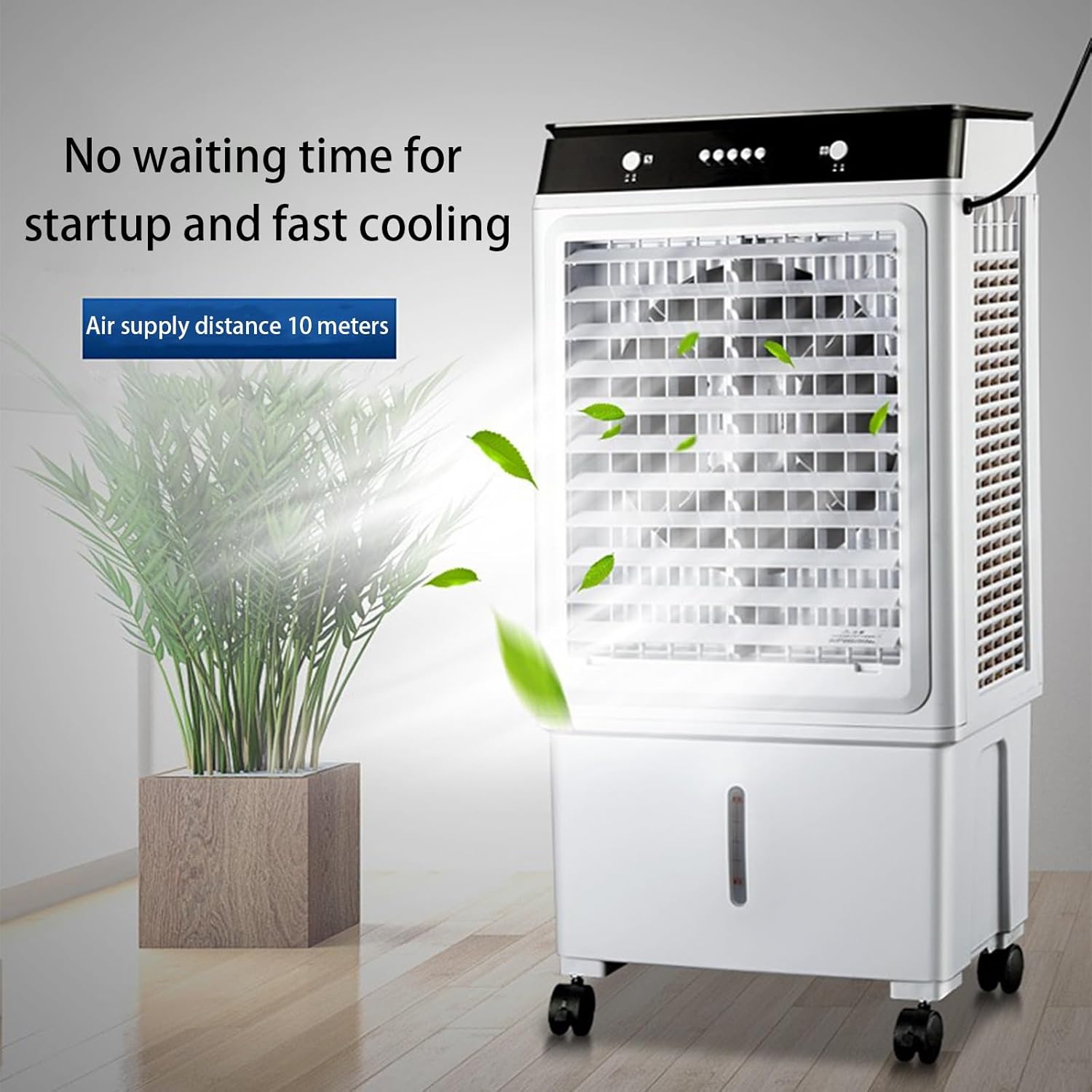 Evaporative Air Cooler, Personal Swamp Cooler with Large Water Tank and 3 Speeds, Fast Cooling Windowless Air Conditioner for Room