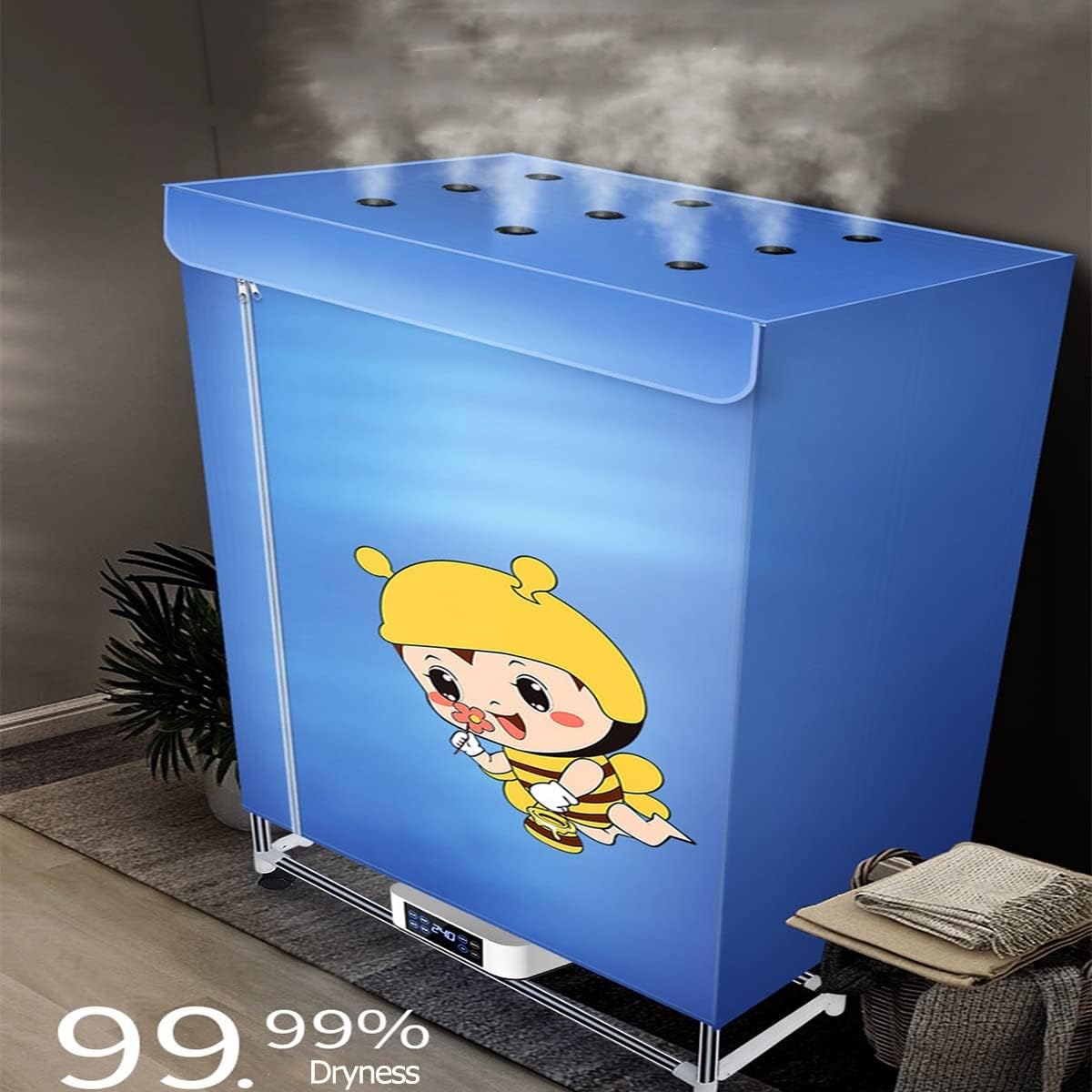 Electric Clothes Dryer,Portable Clothes Drying Rack,Energy Saving for Household,Home,Laundry,Apartment (Color : Brown)