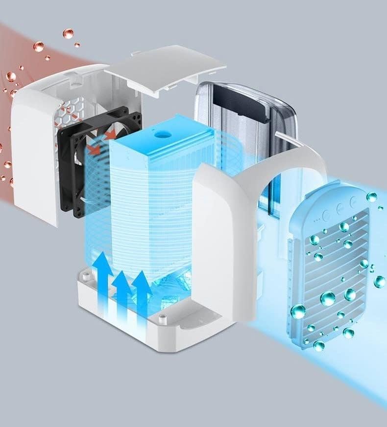 Portable Air Conditioner, 3 Speed Adjustable Evaporative Air Cooler Fan, Mini Personal Air Cooler, for Home, Office, Bedroom (Color : Pink) (Pink)