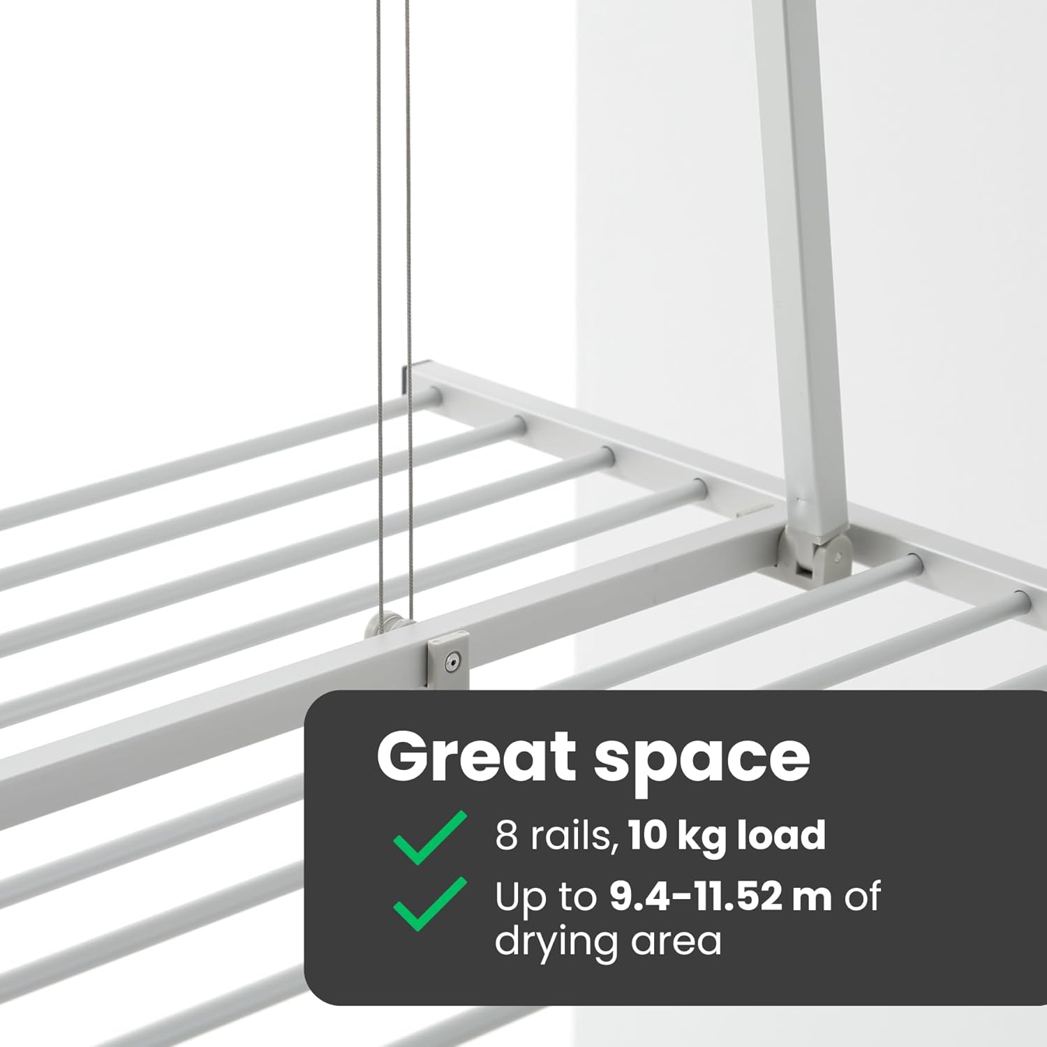 foxydry Mini, Ceiling Mounted Clothes Drying Rack, Pulley Clothesline, Vertical Folding Laundry Drying Rack 21.26