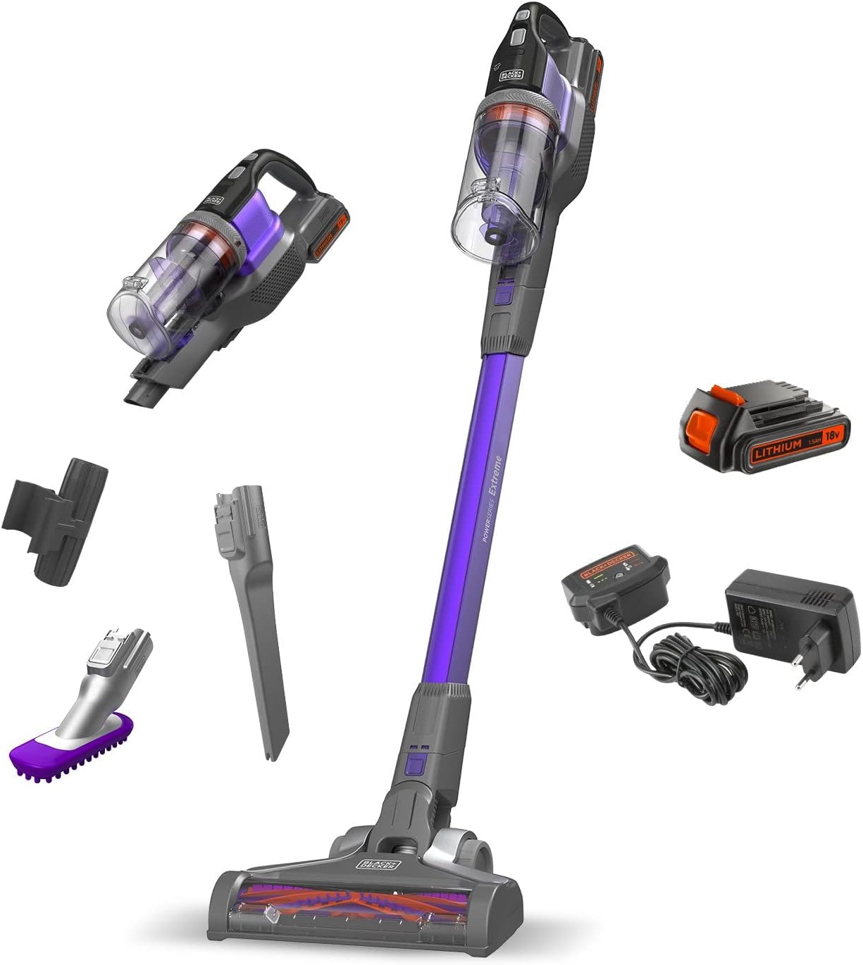 Black + Decker BHFEV182CP-QW 18V 2Ah 4-in-1 PowerSeries Extreme Pet Vacuum Cleaner