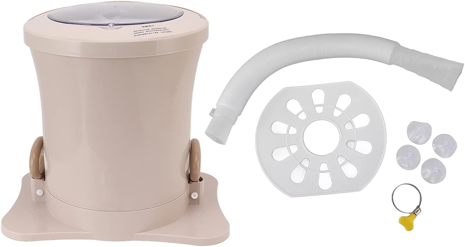 GLOGLOW Laundry Washer Manual Dewatering Machine, Hand Pull Clothes Dehydrator, 2500RPM, ABS Material, for Dormitory and Small Loads, 4000g Home Appliances (Apricot)