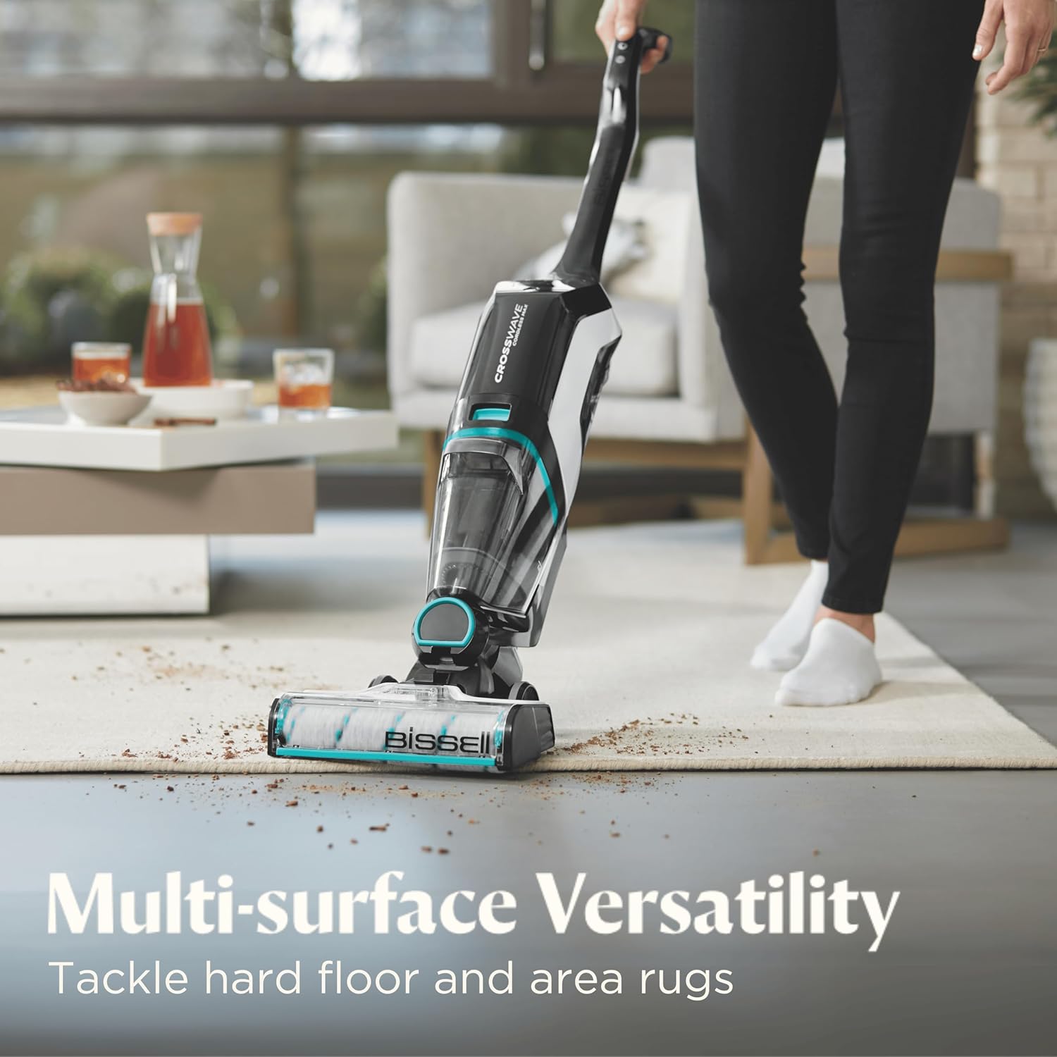 Bissell CrossWave Cordless Max Vacuum Mop All in One Wet and Dry Vac Combo Hard Floor Cleaner and Area Rugs, Cordless Mop, Pack-in Formulas Included, 2554A