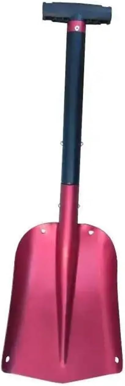Foldable Auto Emergency with Extendable Handle, Aluminum Lightweight Snow Shovel for Car,Outdoor Camping Ski,Garden(Red)