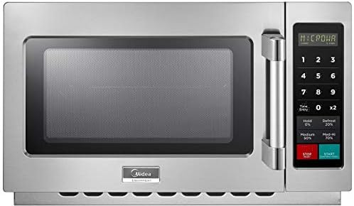 Midea Equipment 1034N1A Countertop Commercial Microwave Oven with Touch Control, 1000W, Stainless Steel, 1.2 CuFt