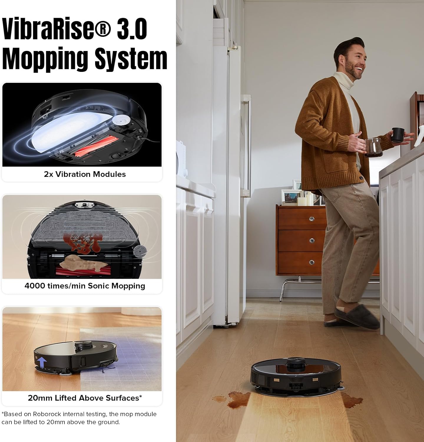 roborock S8 MaxV Ultra Robot Vacuum & Sonic Mop and Disposable Vacuum Bag Bundle