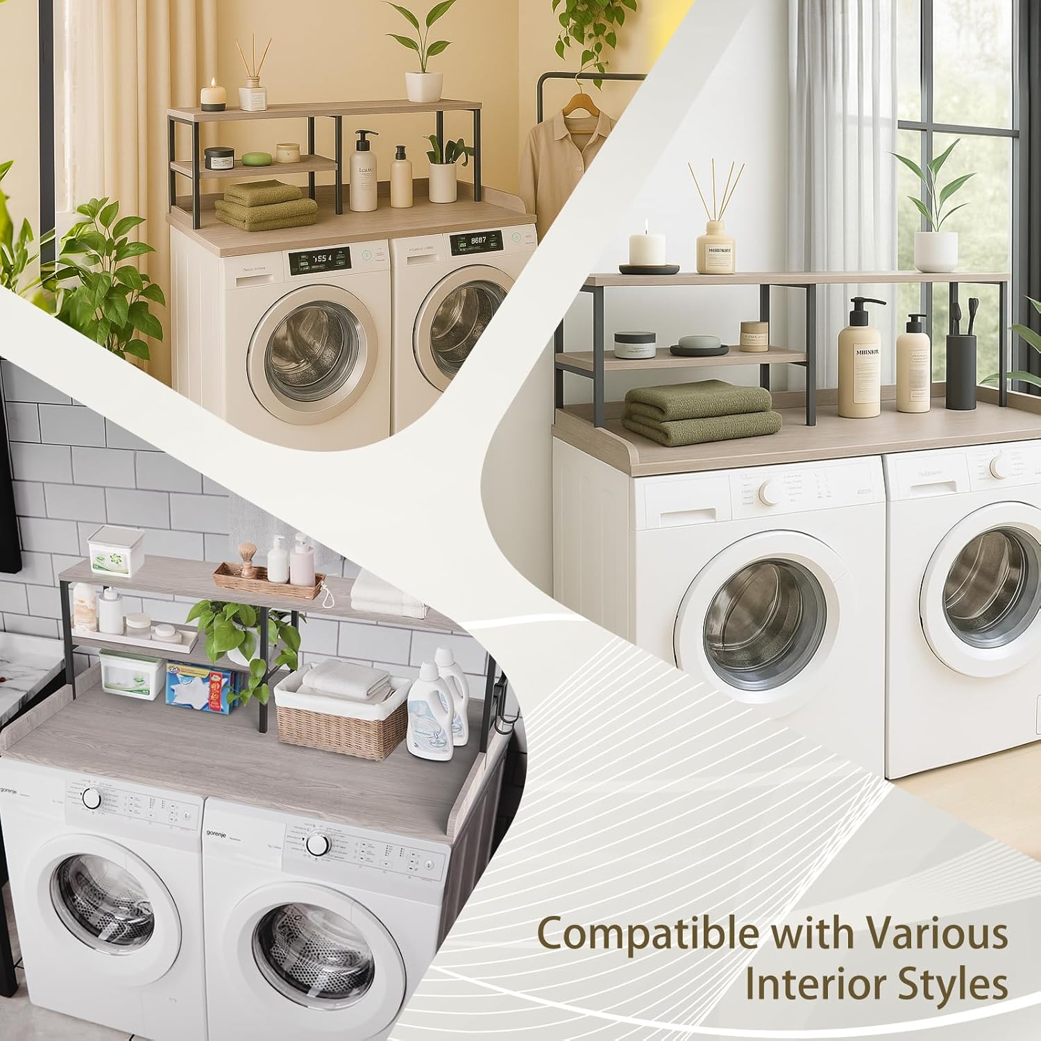 Washer and Dryer Countertop with Shelf, 2-Tier 54