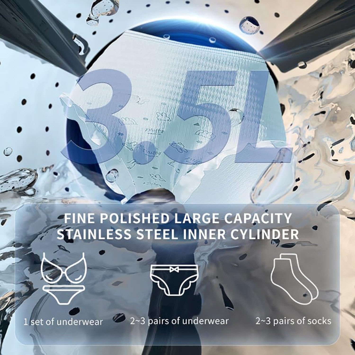 Compact Dryer for Standard Wall Outlet, Small & Small Portable Washer, Washing Machine for Household Use, Portable Washer,Portable Washer and Dryer,for Apartments, Dorm