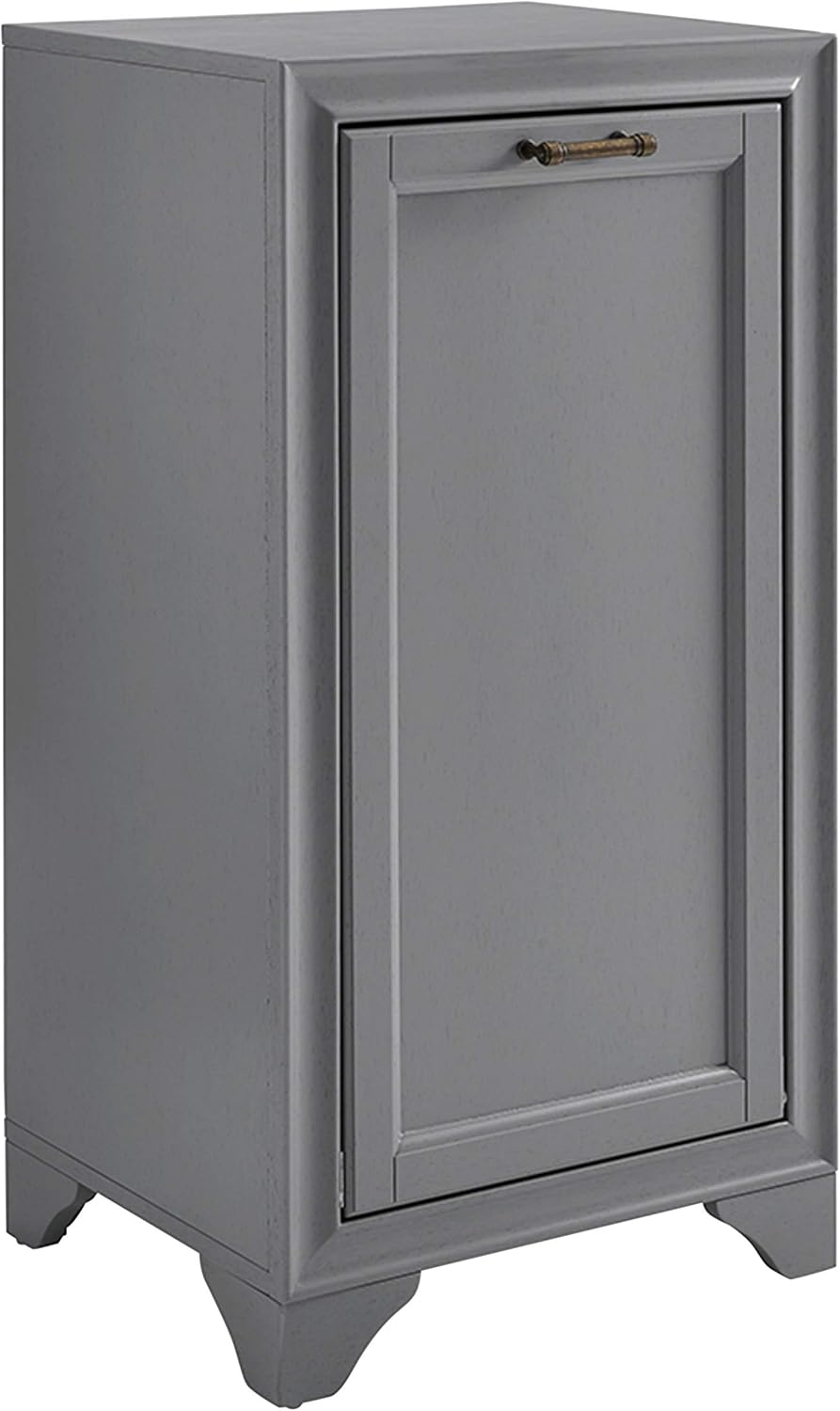 Crosley Furniture Tara Laundry Hamper with Linen Sorting Bag, Bathroom Storage and Organization, Vintage Gray