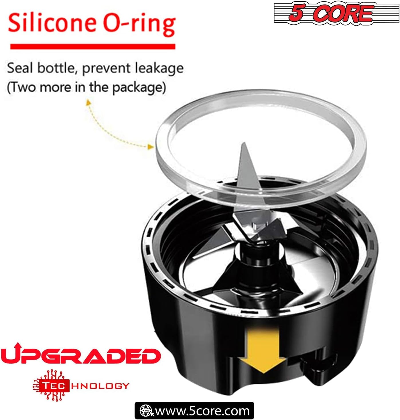 5 Core Smoothie Blender for Shakes and Smoothies, 500ml Powerful 160W Personal Blender & Smoothie Maker with Portable Bottle BPA Free 18 Oz, 4 Stainless Steel Blade, Blenders For Smoothie 5C 421