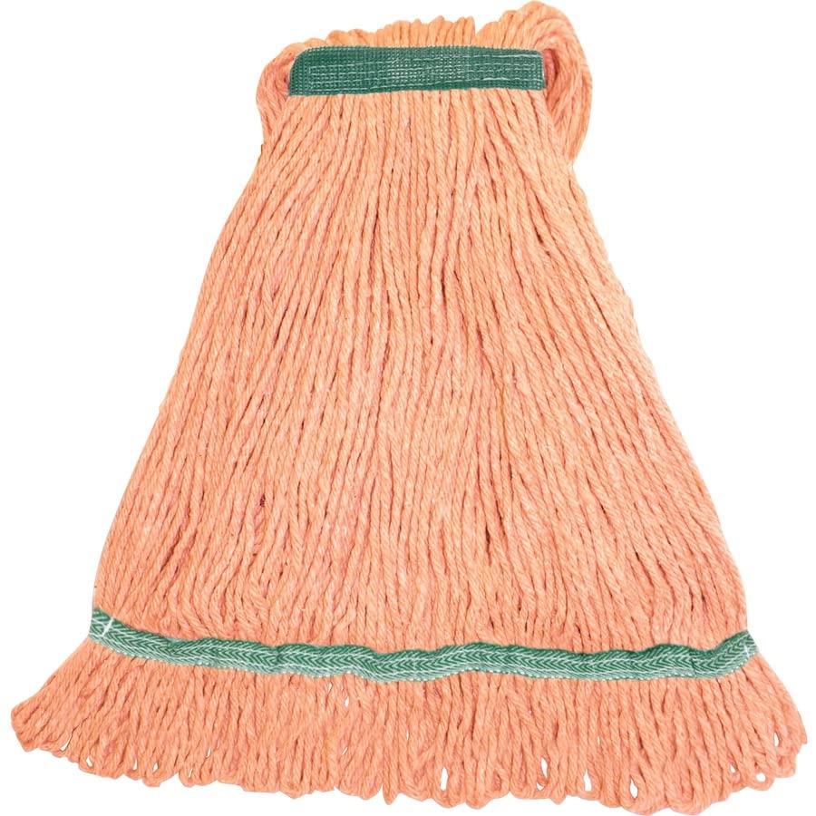 Genuine Joe MOR1BCT Med Blend Narrow Band Wet Mop, 12/CT, Orange