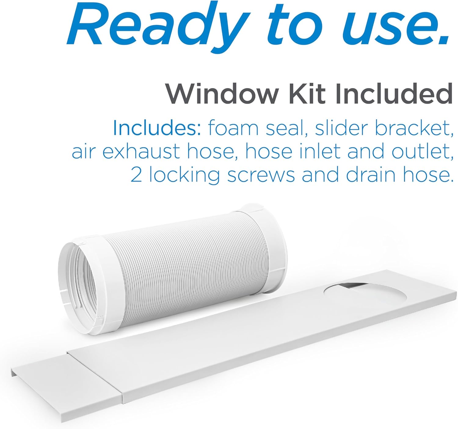 BLACK+DECKER Portable Air Conditioner, 8,000 BTU for Rooms Up To 350 Sq. Ft., Portable AC with Full Function Remote Control & Window Kit, BPT05WTBA, White