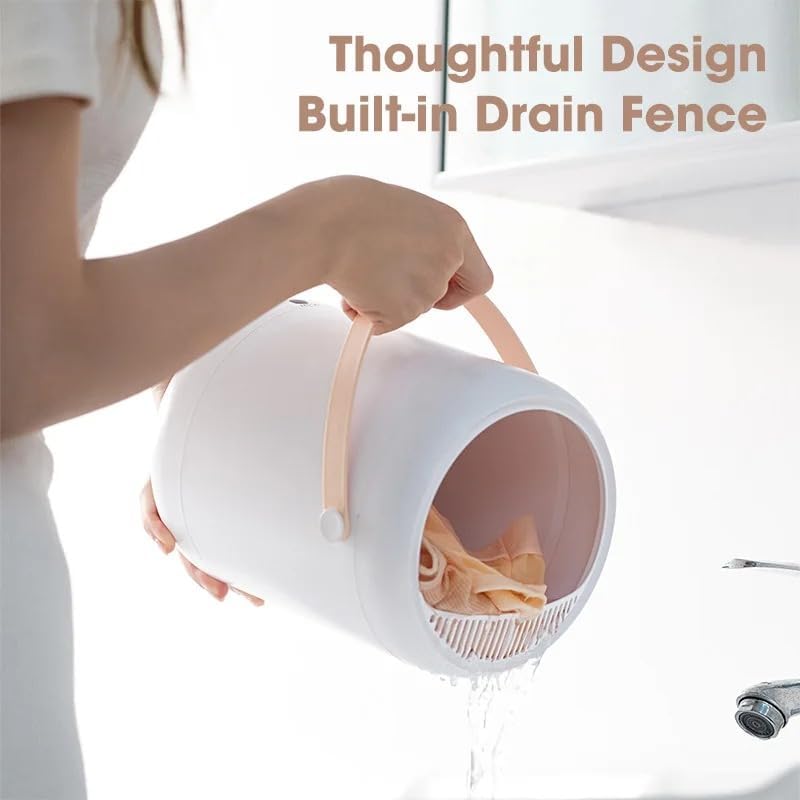 Portable Mini Washing Machine Intelligent Underwear Washer 2.8L Capacity for Baby Clothes, Small Laundry | Lightweight for Apartment, Dorm, Hotel, Travel & Camping | Quiet Energy-Efficient (White)