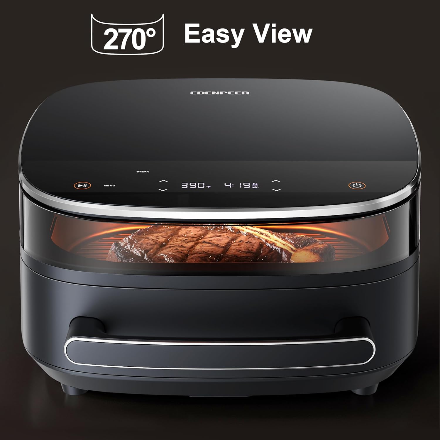 Extra Large Air Fryer,11-IN-1 6 QT 450F Air Fryer with Superior Airflow, Dual Heat Source Technology, Smart Digital Wide Fryer with Basket, Fits a 12