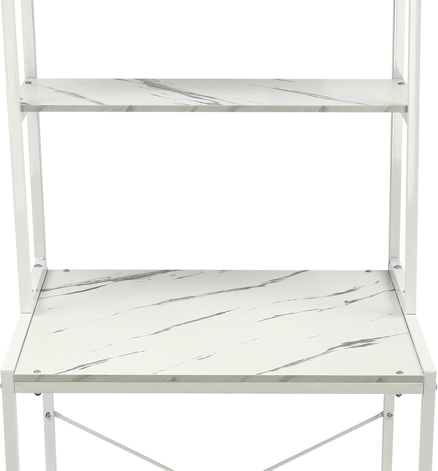 Over Washer and Dryer Storage Shelves, 3-Tier Freestanding Washing Machine Organizer Shelf with Drying Rack for Laundry Room Bathroom Garage, W27.2*D23.6*H69.5in (White & Marble)