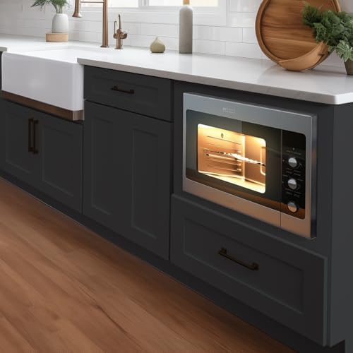 Microwave Base Cabinet – Solid Wood Shaker Style Kitchen Storage Base Unit with Drawer & Soft-Close Doors, RTA Pantry Cupboard for Dining Room, Coffee Bar 30