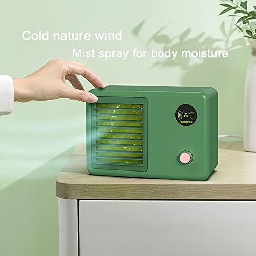 Portable Air Conditioner with 3 Speeds, 480ML Evaporative Air Cooler & 7 Colors Light, Room Camping Car Office (Color : White)