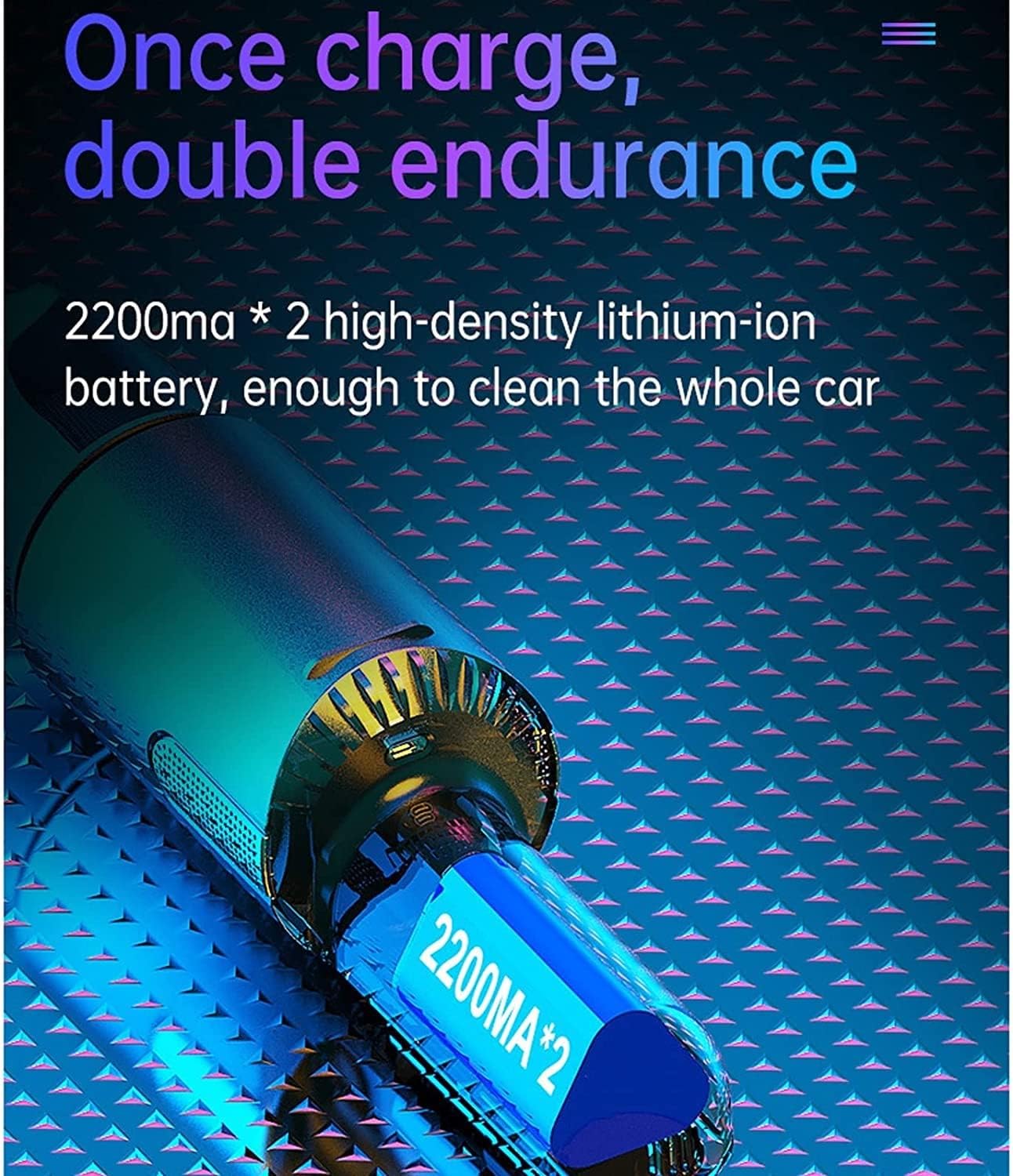 Car Vacuum Cleaner, 6000PA Handheld Vacuum Cordless Car Vacuum, Portable Cordless Handheld Vacuums with with LED for Home Car Office