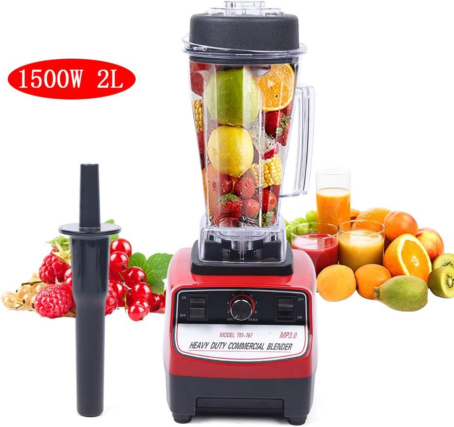 Professional Blender for Kitchen, 1500W Electric Commercial Blender Milkshake Mixer Smoothie Maker, Mixed Drink Coffee Maker for Home Kitchen Restaurant, Speed Control, 2L/0.5Gal Cup