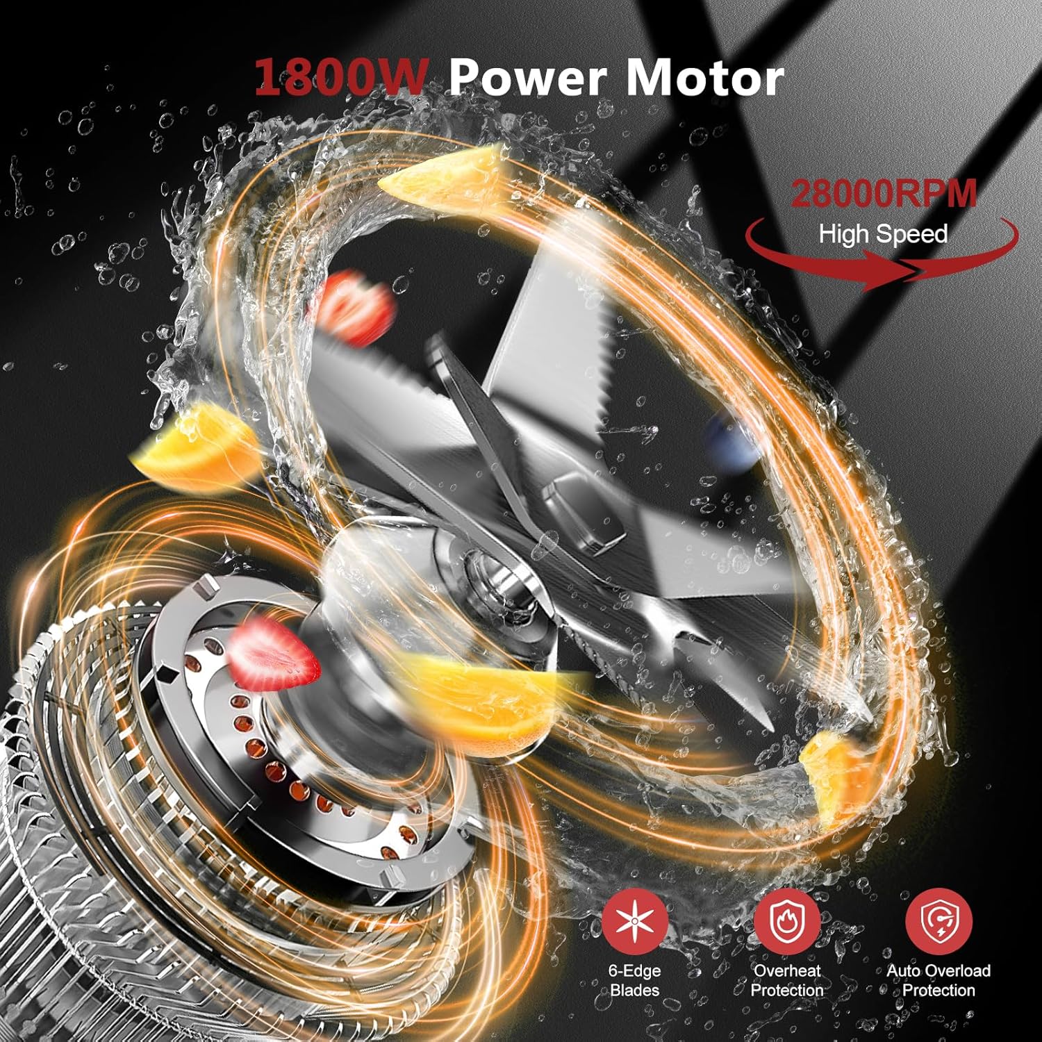 Blender for Smoothies with 1800 Watt Motor Powerful Countertop Blenders for Kitchen 70OZ Large Capacity Smoothie Blender and Grinder Combo for Ice Crush Frozen Drinks Puree (Red)