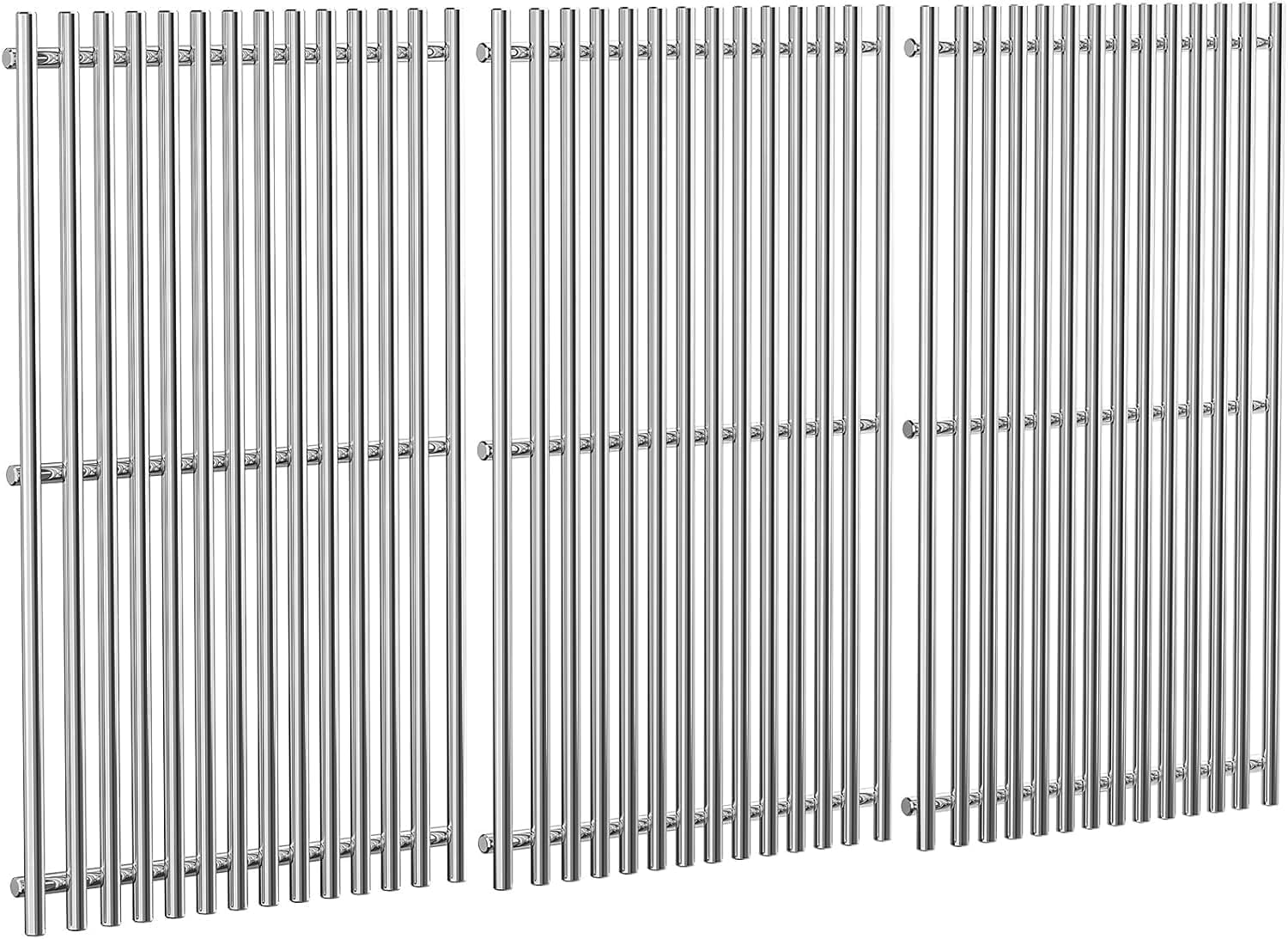 QuliMetal SUS304 9MM Grill Grates for Weber Genesis II E-410/E-415/E-435, Grill Parts for Genesis II/LX E-440 Series Gas Grills, 304 Stainless Steel Grill Grates Parts for Weber GS4 66089 66097