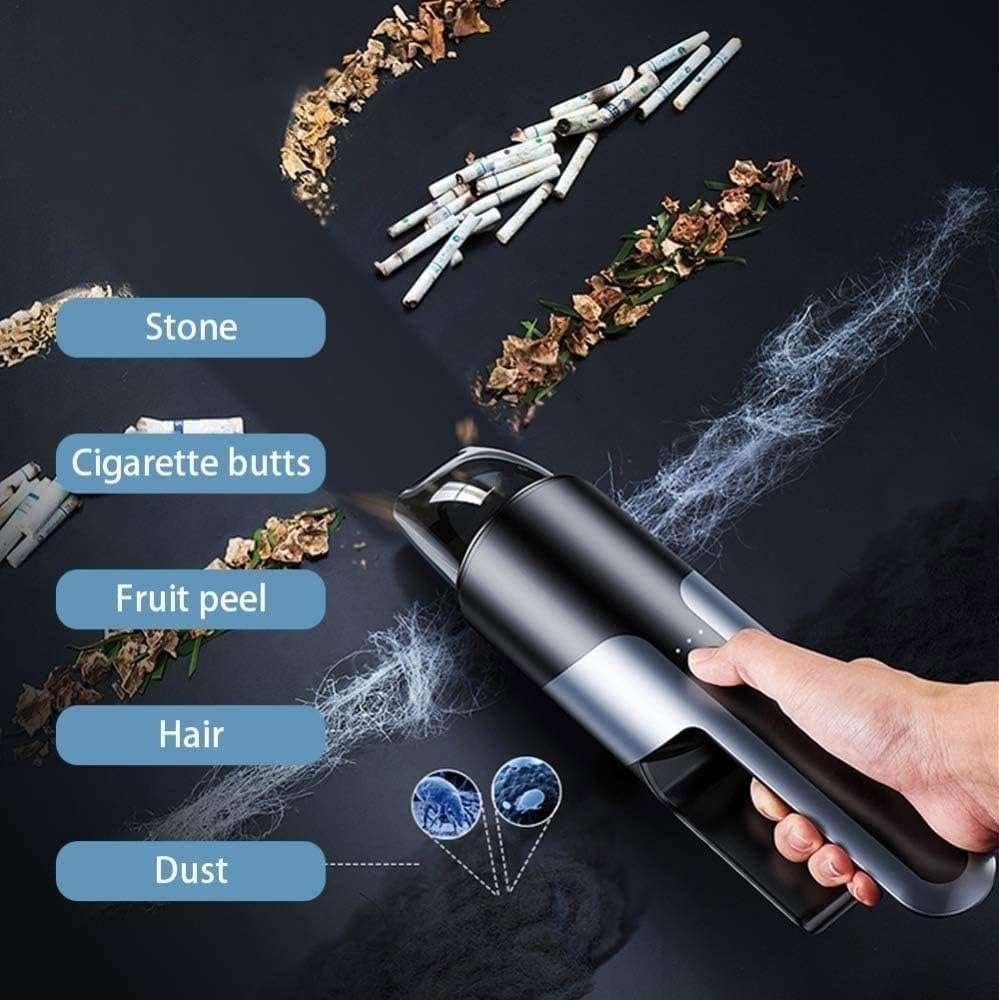 Handheld Car Powerful Suction Hand Cleaner, 5300Pa Hand Vacuum with Powerful Cyclonic Suction, Portable Vacuum Cleaner for Pet Hair, Dust, Gravel, Home Cleaning