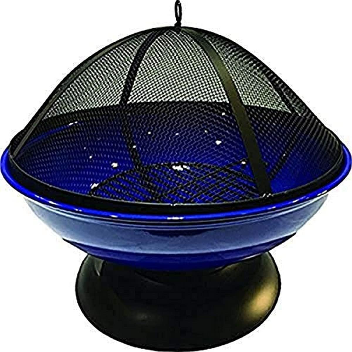 LF272ABLUE Blue Enameled Fire Bowl/Pit Sphere, Powder Coated Steel