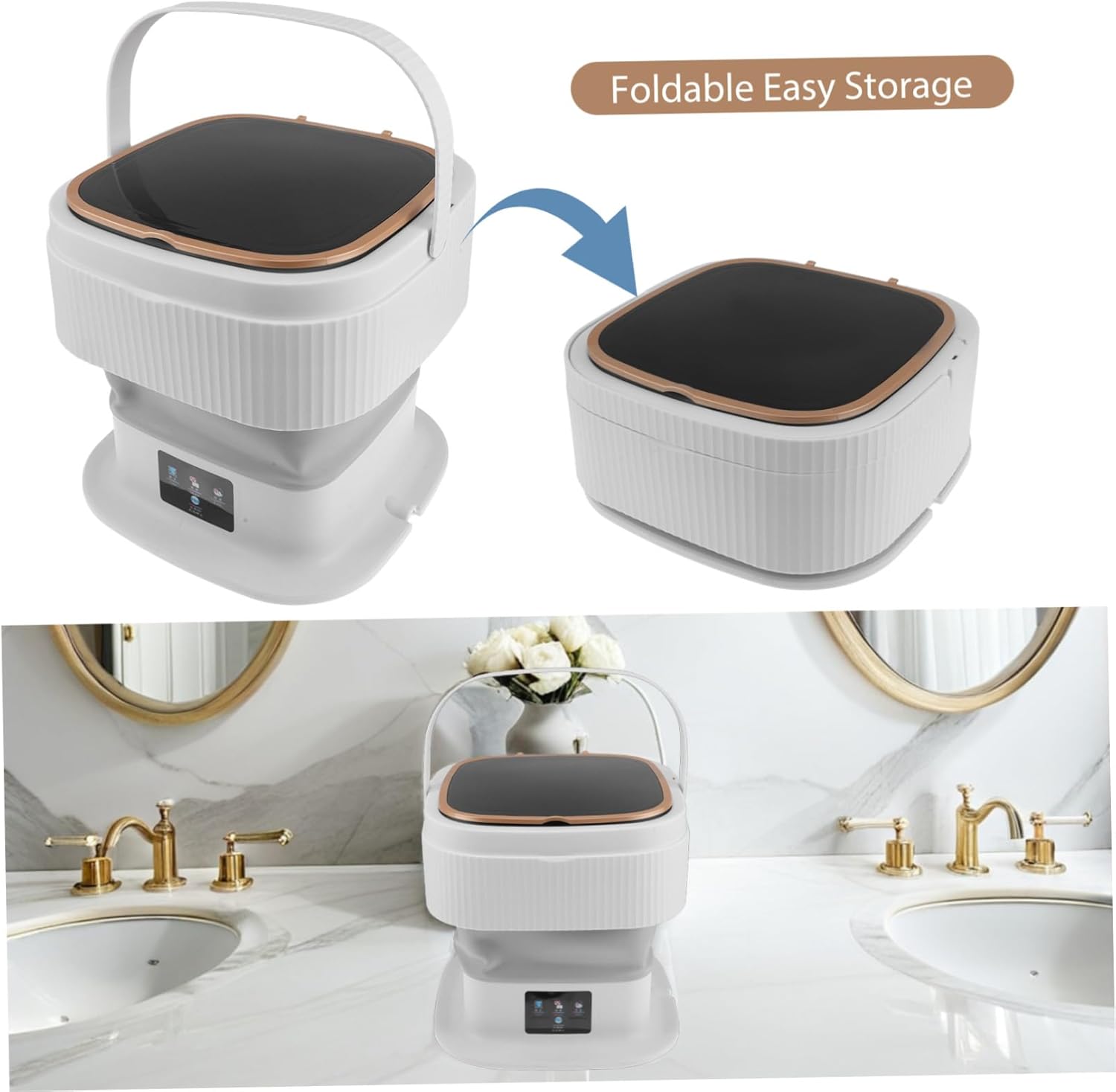 Portable Mini Washing Machine Folding Washer with Modes Spinning Dryer for Underclothes Socks Clothes Compact Personal Washer for Apartment Rv Travel