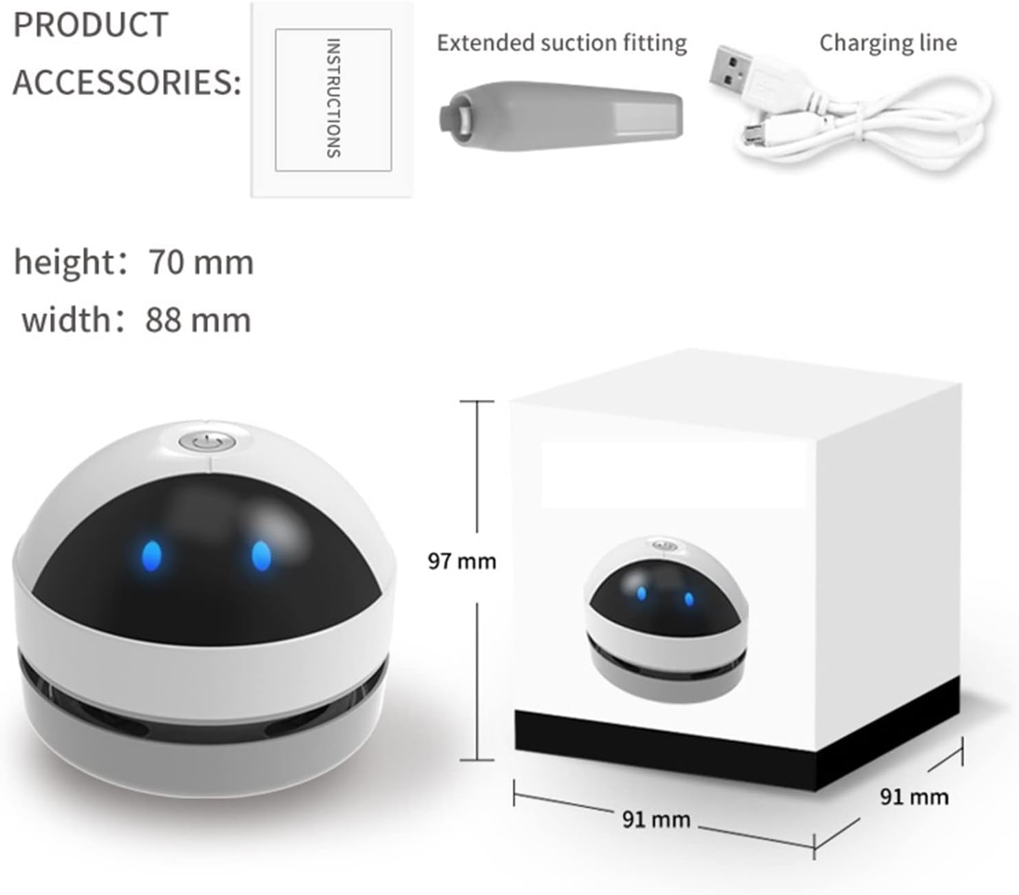 Hand Held Vacuum, Mini Vacuum Cleaner Desk Table Dust Vacuum Table Sweeper Desktop Cleaner with Clean Brush for Home Office