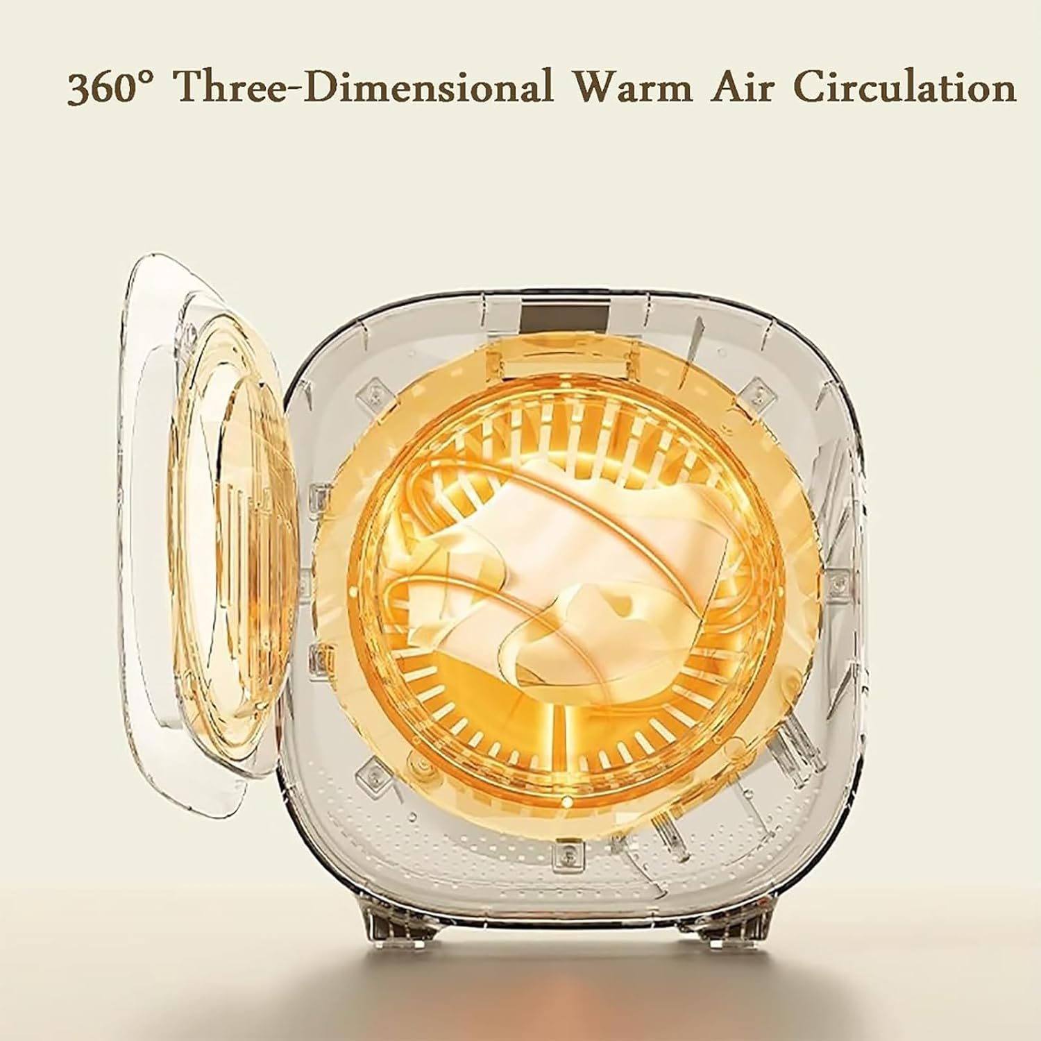 Portable Spin Clothes Dryer, 360° Three-Dimensional Warm Air Circulation, Smart Constant Temperature Mini Dryer with 6th Gear Preheat for Apartment, Travel, Dorm, RV, Clothes, Underwear, Baby Clothes