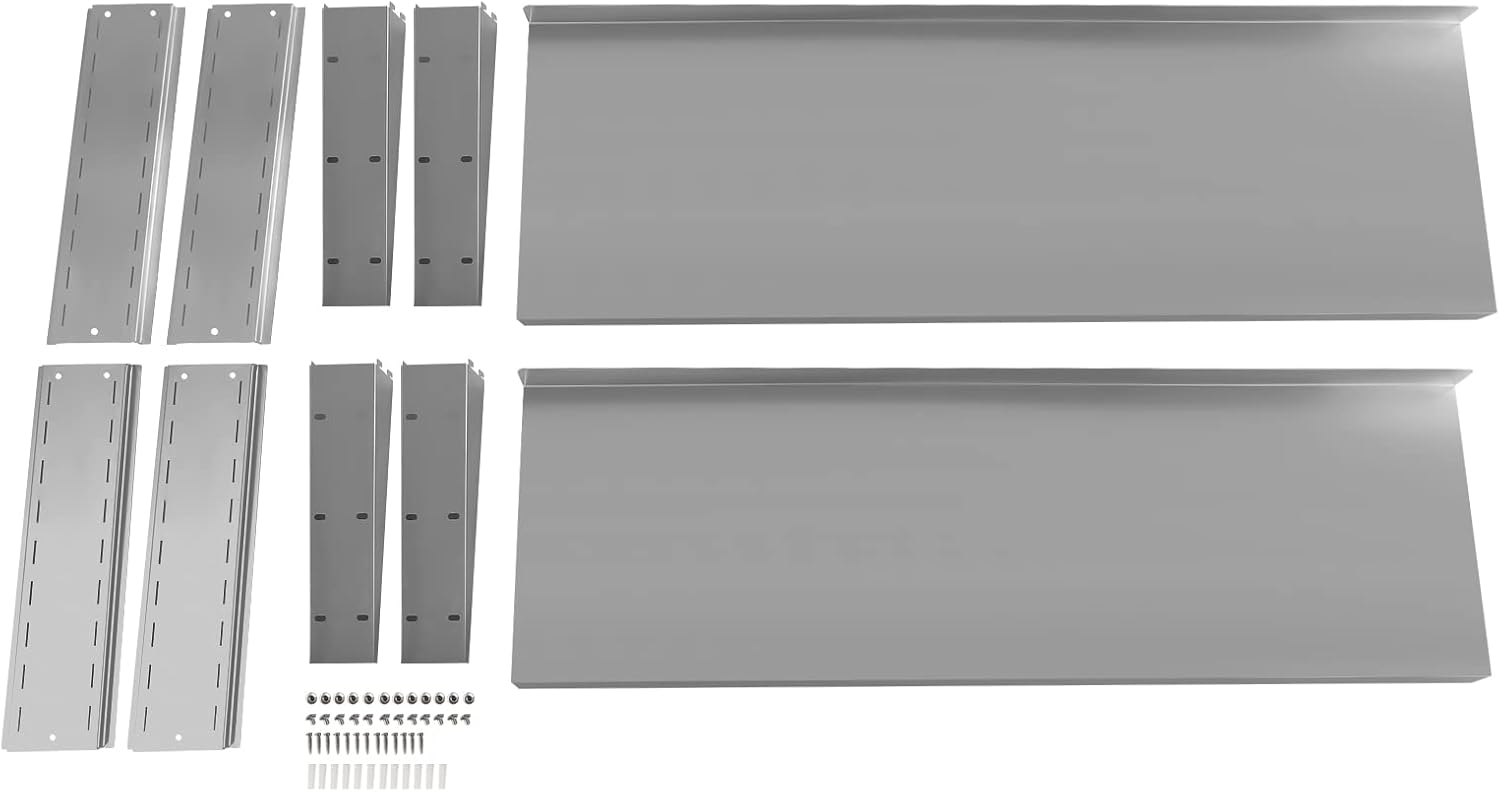 DYRABREST Double-Layer Stainless Steel Shelf, Commercial Wall Mount Floating Shelving for Restaurant,Bar,Home,Kitchen,Laundry,Garage and Utility Room， Industrial Appliance Equipment