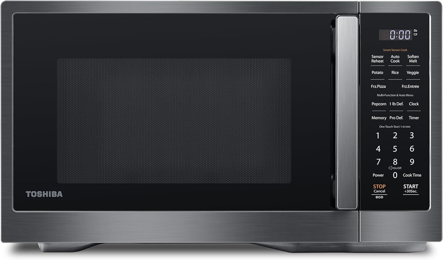 TOSHIBA ML4-EM12PA(BS) Countertop Microwave Oven with Stylish Design As Kitchen Essentials, Smart Sensor, 13 Auto Menus&Mute Function, 1.2 Cu Ft with 12.4