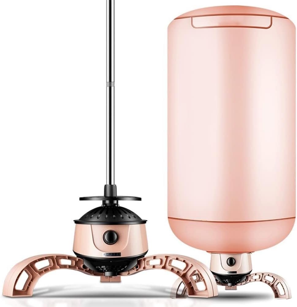 Electric Clothes Dryer, 900W Indoor Mini Clothes Dryer Machine, Portable Folding Outdoor Clothes Airer, Aluminium Alloy Large Capacity Clothes Rack(Pink)