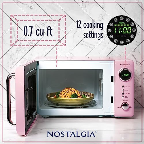 Nostalgia Retro Compact Countertop Microwave Oven - 0.7 Cu. Ft. - 700-Watts & Keurig K- Slim Single Serve K-Cup Pod Coffee Maker, Multistream Technology, Black