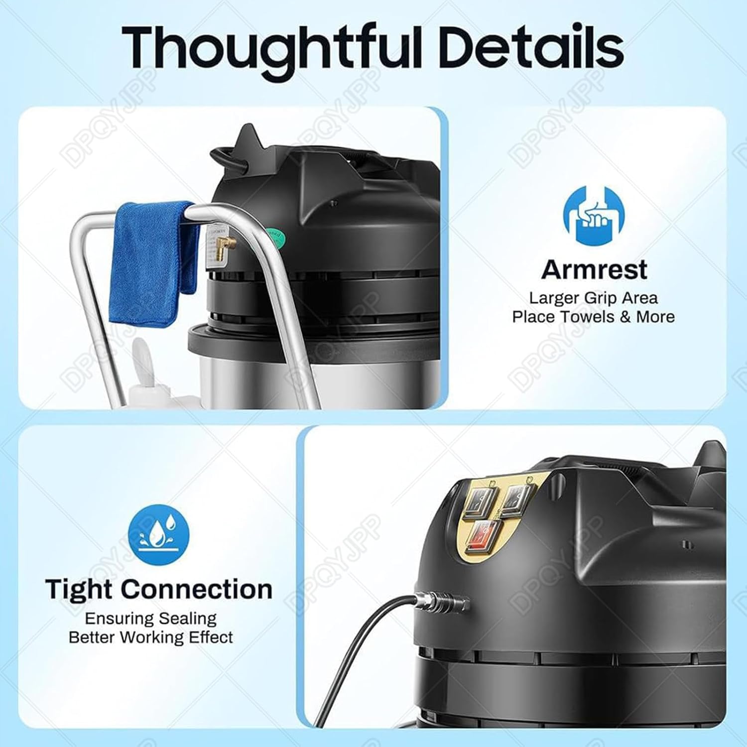 60l commercial carpet cleaning machine, upholstery cleaner machine, 3-in-1 multi-purpose vacuum cleaner with wheels, 2110w 250mbar powerful extraction, can clean floors, sofa, curtains, etc.